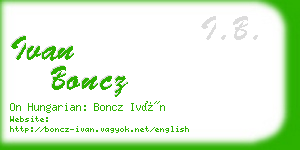 ivan boncz business card